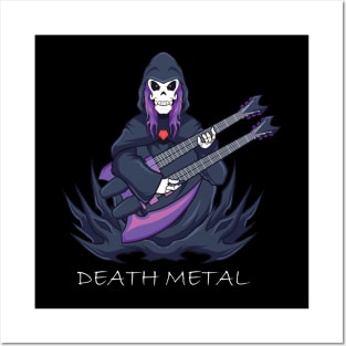 Death Metal twin guitar white Posters and Art